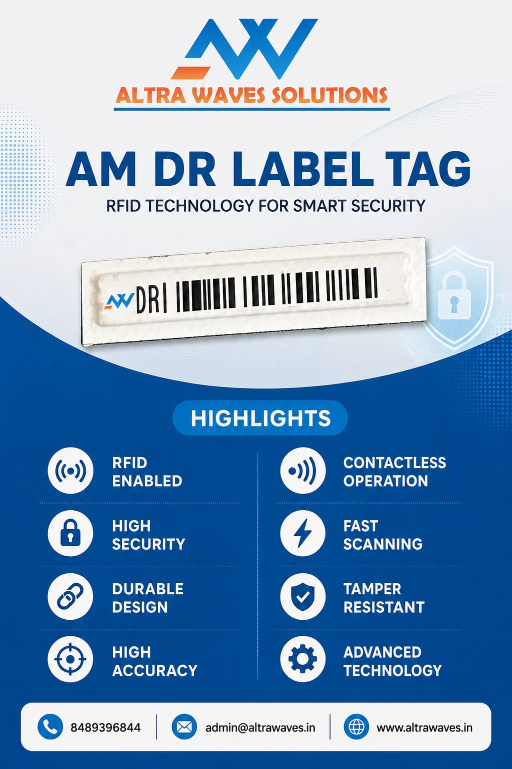 AM DR Label Tag for retail anti-theft protection and merchandise security